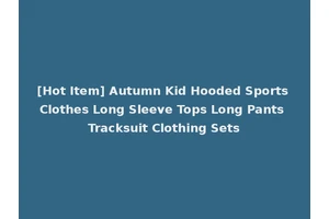 [Hot Item] Autumn Kid Hooded Sports Clothes Long Sleeve Tops Long Pants Tracksuit Clothing Sets