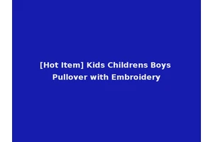 [Hot Item] Kids Childrens Boys Pullover with Embroidery
