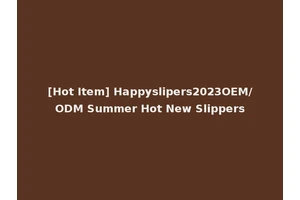 [Hot Item] Happyslipers2023OEM/ODM Summer Hot New Slippers