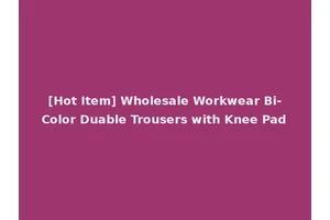 [Hot Item] Wholesale Workwear Bi-Color Duable Trousers with Knee Pad