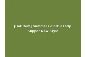 [Hot Item] Summer Colorful Lady Slipper New Style