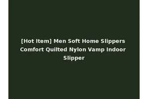 [Hot Item] Men Soft Home Slippers Comfort Quilted Nylon Vamp Indoor Slipper