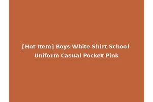 [Hot Item] Boys White Shirt School Uniform Casual Pocket Pink