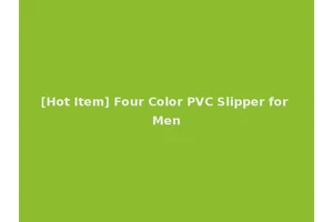 [Hot Item] Four Color PVC Slipper for Men