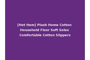 [Hot Item] Plush Home Cotton Household Floor Soft Soles Comfortable Cotton Slippers