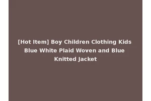 [Hot Item] Boy Children Clothing Kids Blue White Plaid Woven and Blue Knitted Jacket