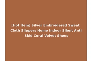 [Hot Item] Silver Embroidered Sweat Cloth Slippers Home Indoor Silent Anti Skid Coral Velvet Shoes