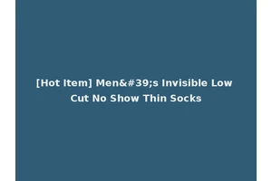 [Hot Item] Men's Invisible Low Cut No Show Thin Socks