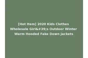 [Hot Item] 2020 Kids Clothes Wholesale Girl's Outdoor Winter Warm Hooded Fake Down Jackets