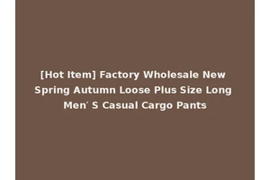 [Hot Item] Factory Wholesale New Spring Autumn Loose Plus Size Long Men′ S Casual Cargo Pants