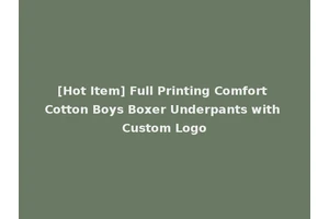 [Hot Item] Full Printing Comfort Cotton Boys Boxer Underpants with Custom Logo