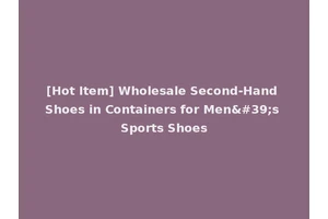 [Hot Item] Wholesale Second-Hand Shoes in Containers for Men's Sports Shoes