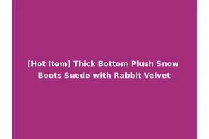 [Hot Item] Thick Bottom Plush Snow Boots Suede with Rabbit Velvet