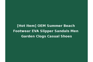 [Hot Item] OEM Summer Beach Footwear EVA Slipper Sandals Men Garden Clogs Casual Shoes