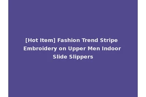 [Hot Item] Fashion Trend Stripe Embroidery on Upper Men Indoor Slide Slippers