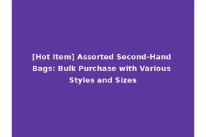 [Hot Item] Assorted Second-Hand Bags: Bulk Purchase with Various Styles and Sizes