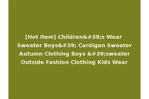 [Hot Item] Children's Wear Sweater Boys' Cardigan Sweater Autumn Clothing Boys 'sweater Outside Fashion Clothing Kids Wear