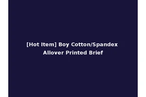[Hot Item] Boy Cotton/Spandex Allover Printed Brief