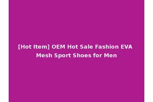 [Hot Item] OEM Hot Sale Fashion EVA Mesh Sport Shoes for Men