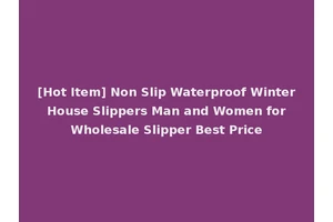 [Hot Item] Non Slip Waterproof Winter House Slippers Man and Women for Wholesale Slipper Best Price