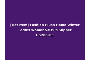 [Hot Item] Fashion Plush Home Winter Ladies Women's Slipper HS206911