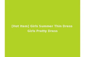 [Hot Item] Girls Summer Thin Dress Girls Pretty Dress