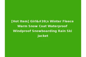 [Hot Item] Girl's Winter Fleece Warm Snow Coat Waterproof Windproof Snowboarding Rain Ski Jacket