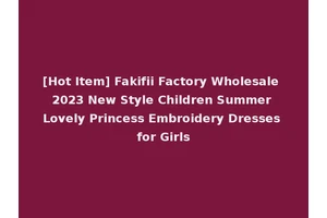 [Hot Item] Fakifii Factory Wholesale 2023 New Style Children Summer Lovely Princess Embroidery Dresses for Girls