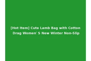[Hot Item] Cute Lamb Bag with Cotton Drag Women′ S New Winter Non-Slip
