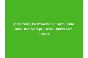 [Hot Item] Custom Basic Girls Solid Tank Top &amp; Biker Shorts Set Purple