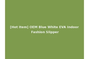 [Hot Item] OEM Blue White EVA Indoor Fashion Slipper