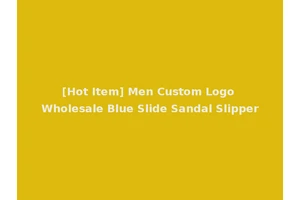 [Hot Item] Men Custom Logo Wholesale Blue Slide Sandal Slipper