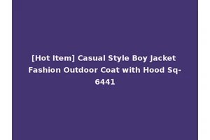 [Hot Item] Casual Style Boy Jacket Fashion Outdoor Coat with Hood Sq-6441