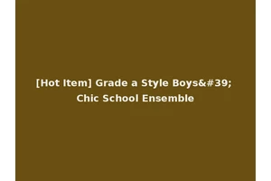 [Hot Item] Grade a Style Boys' Chic School Ensemble