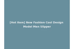 [Hot Item] New Fashion Cool Design Model Men Slipper
