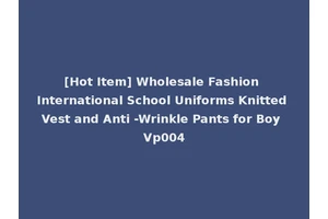 [Hot Item] Wholesale Fashion International School Uniforms Knitted Vest and Anti -Wrinkle Pants for Boy Vp004