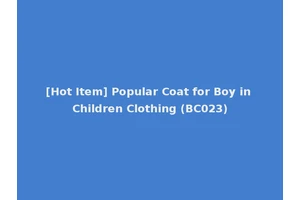 [Hot Item] Popular Coat for Boy in Children Clothing (BC023)