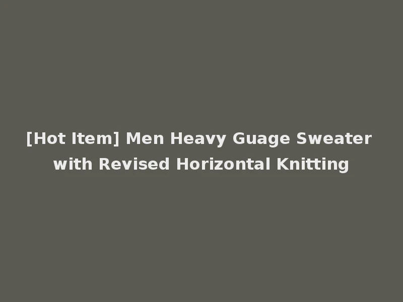 [Hot Item] Men Heavy Guage Sweater with Revised Horizontal Knitting
