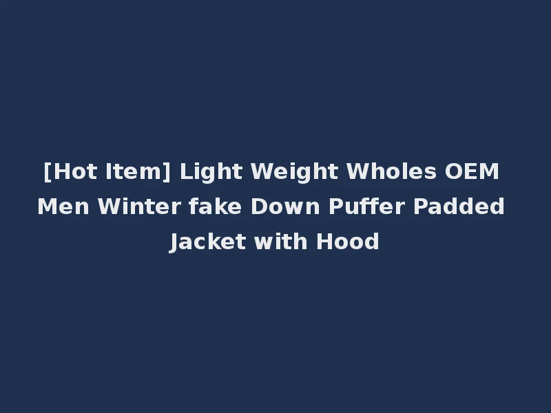 [Hot Item] Light Weight Wholes OEM Men Winter fake Down Puffer Padded Jacket with Hood