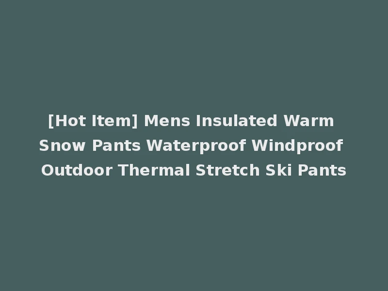 [Hot Item] Mens Insulated Warm Snow Pants Waterproof Windproof Outdoor Thermal Stretch Ski Pants