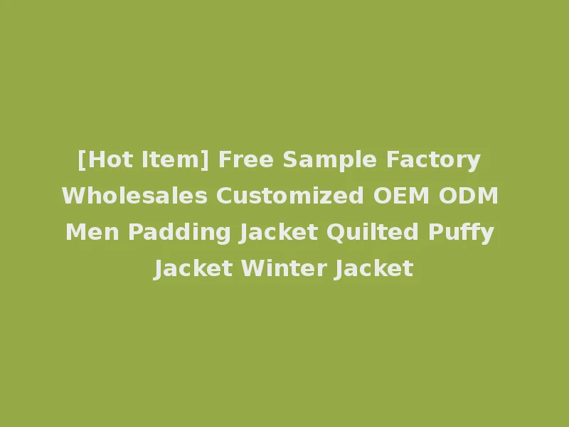 [Hot Item] Free Sample Factory Wholesales Customized OEM ODM Men Padding Jacket Quilted Puffy Jacket Winter Jacket