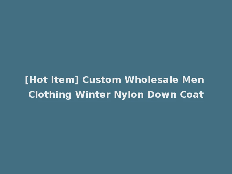 [Hot Item] Custom Wholesale Men Clothing Winter Nylon Down Coat
