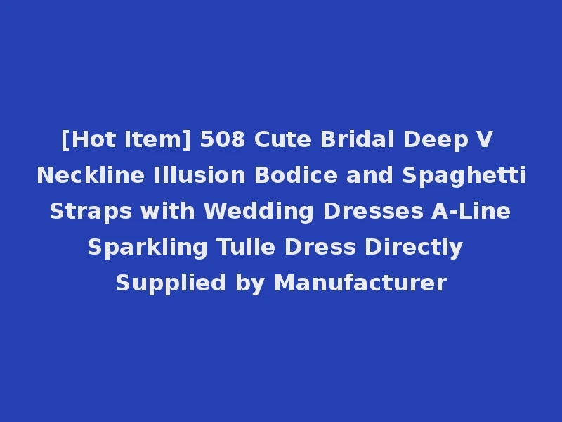 [Hot Item] 508 Cute Bridal Deep V Neckline Illusion Bodice and Spaghetti Straps with Wedding Dresses A-Line Sparkling Tulle Dress Directly Supplied by Manufacturer