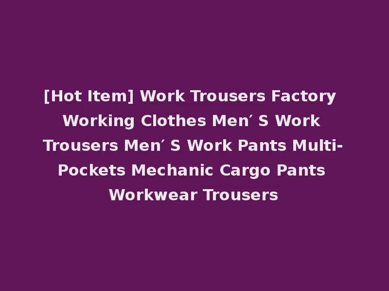 [Hot Item] Work Trousers Factory Working Clothes Men′ S Work Trousers Men′ S Work Pants Multi-Pockets Mechanic Cargo Pants Workwear Trousers