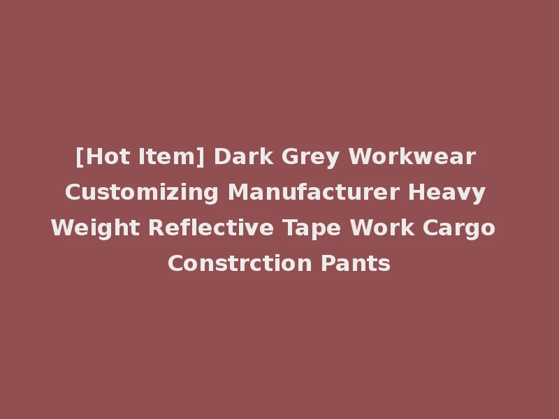 [Hot Item] Dark Grey Workwear Customizing Manufacturer Heavy Weight Reflective Tape Work Cargo Constrction Pants