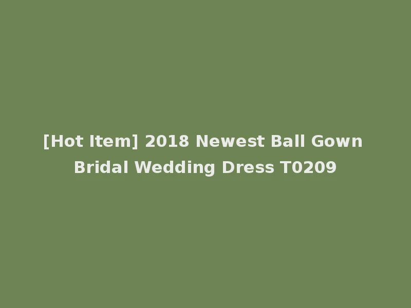 [Hot Item] 2018 Newest Ball Gown Bridal Wedding Dress T0209