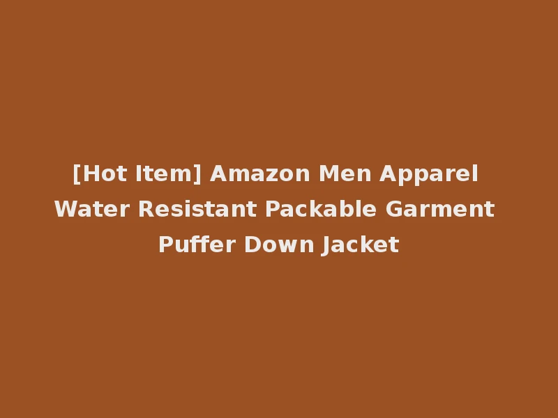 [Hot Item] Amazon Men Apparel Water Resistant Packable Garment Puffer Down Jacket
