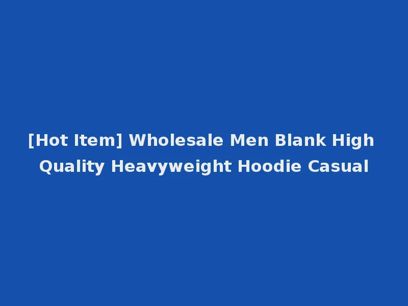 [Hot Item] Wholesale Men Blank High Quality Heavyweight Hoodie Casual