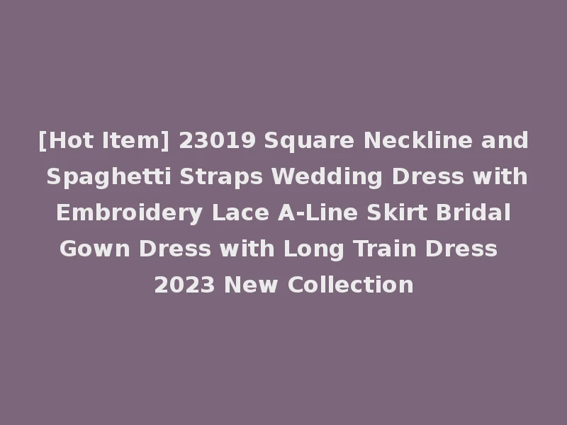 [Hot Item] 23019 Square Neckline and Spaghetti Straps Wedding Dress with Embroidery Lace A-Line Skirt Bridal Gown Dress with Long Train Dress 2023 New Collection