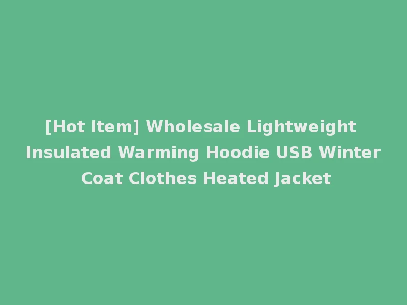 [Hot Item] Wholesale Lightweight Insulated Warming Hoodie USB Winter Coat Clothes Heated Jacket